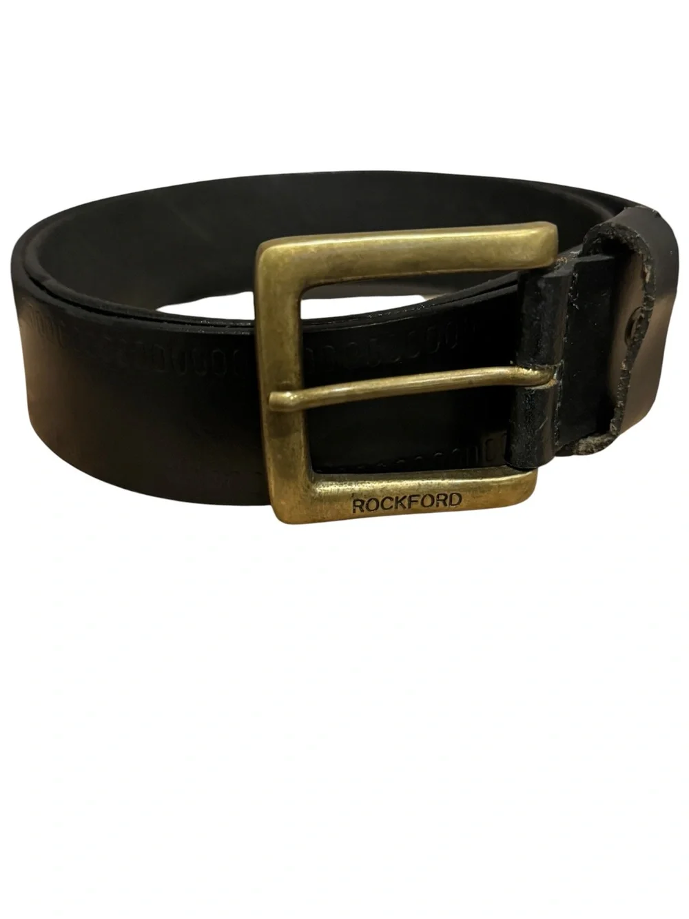 Rockford Genuine Leather Belt Black Antique Brass Buckle 85 cm 34 Casual Men’s